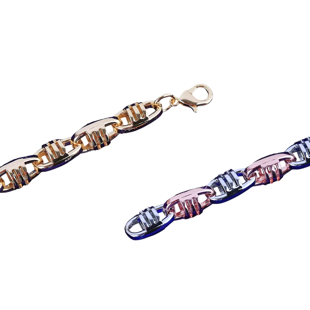 Coffee Bean Textured Cuban Link Bracelet