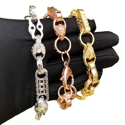 Iced Out Star Bar Tulip Link Bracelet