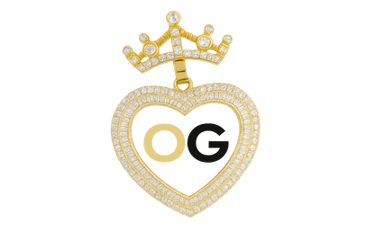Custom Iced Out Noble Heart Photo Pendant