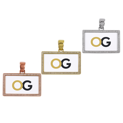 Custom Iced Out Rectangle Photo Pendant