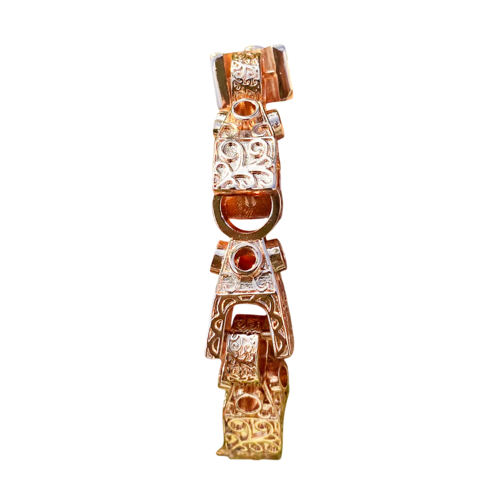 3D Geometry Block Cuban Link Bracelet