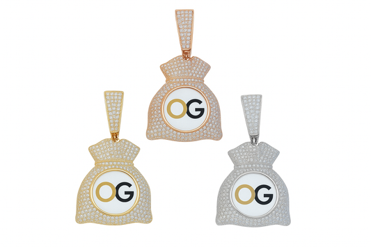 Custom Iced Out Money Bag Photo Pendant