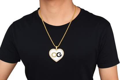 Custom Iced Out Heart Photo Pendant