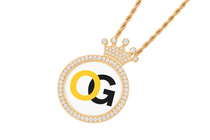 Custom Iced Out Medallion with Crown Photo Pendant
