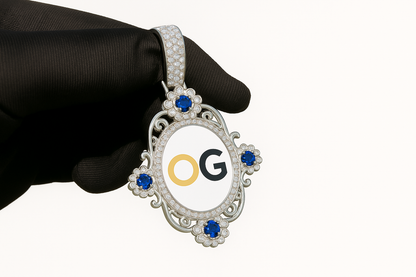 Custom Iced Out Makeup Mirror Photo Pendant