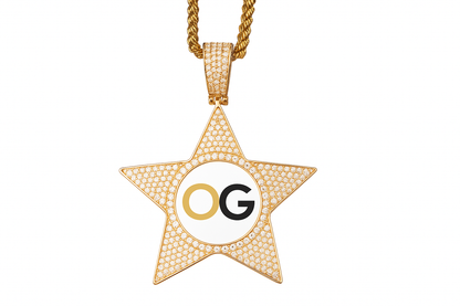 Custom Iced Out Star Photo Pendant