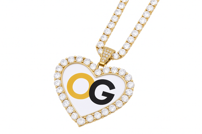 Custom Iced Out Luxury Heart Medallion Photo Pendant