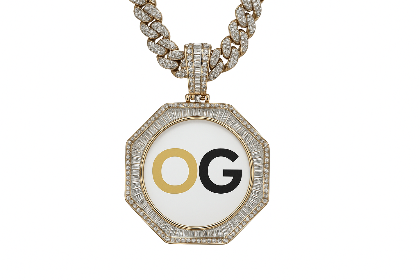Custom Iced Out Polygon Photo Pendant