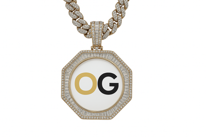 Custom Iced Out Polygon Photo Pendant