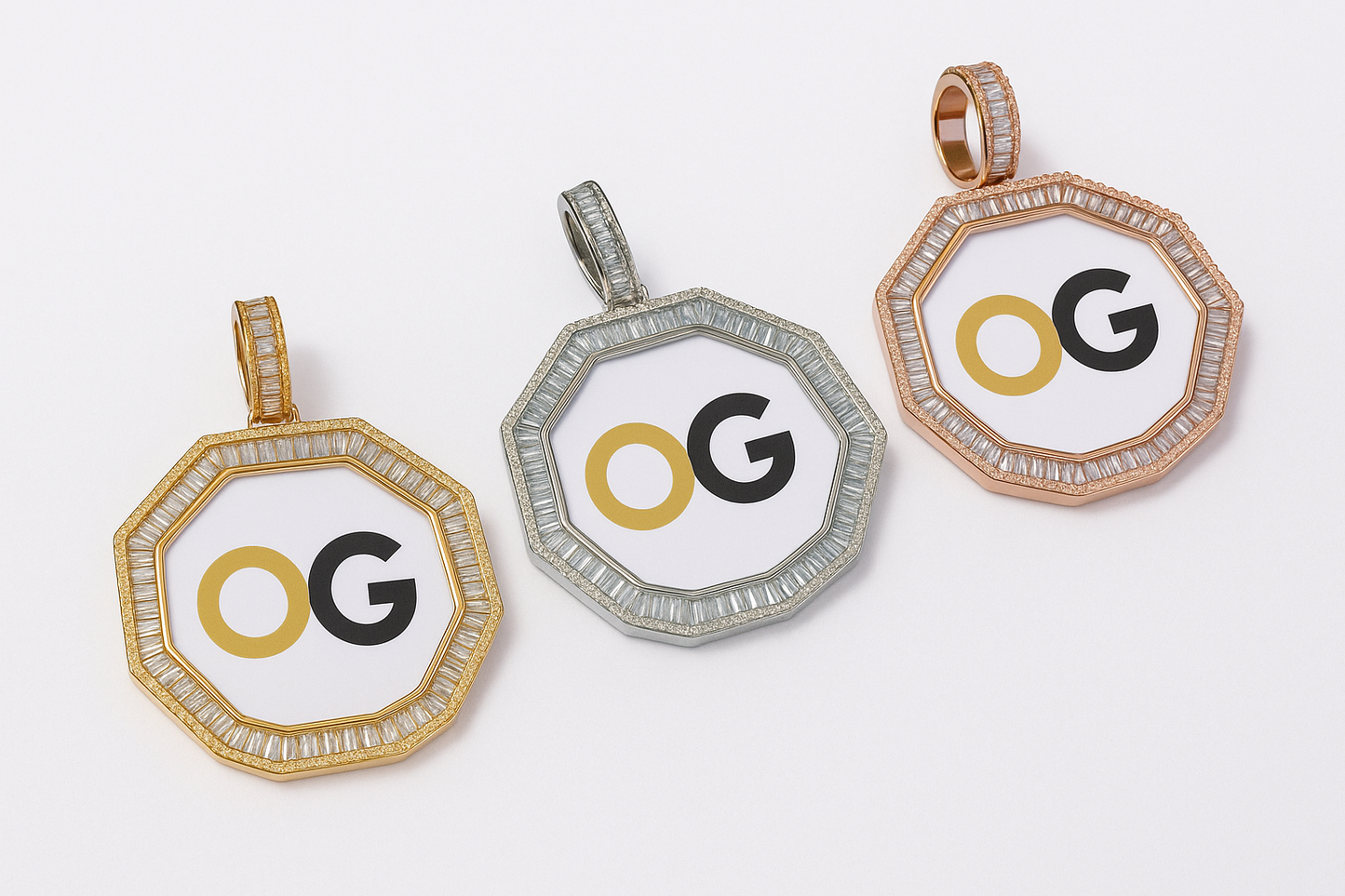 Custom Iced Out Polygon Photo Pendant