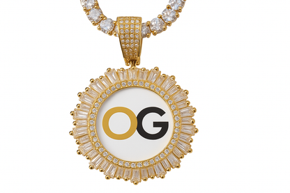 Custom Iced Out Starburst Photo Pendant