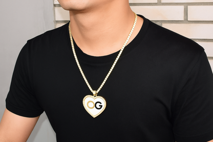Custom Iced Out Heart Photo Pendant