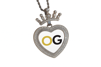 Custom Iced Out Noble Heart Photo Pendant