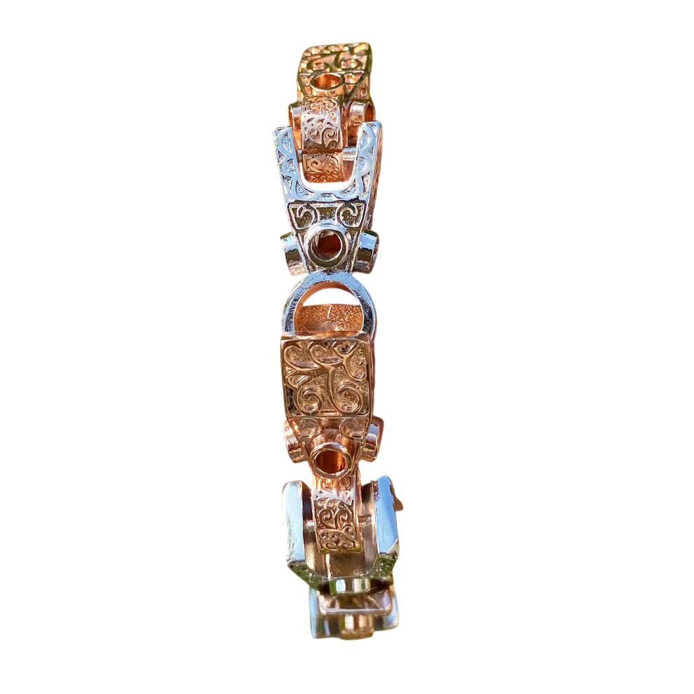 3D Geometry Block Cuban Link Bracelet
