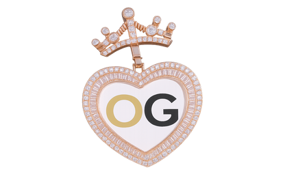Custom Iced Out Noble Heart Photo Pendant