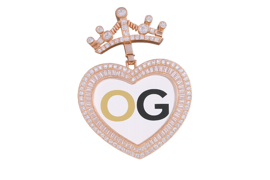 Custom Iced Out Noble Heart Photo Pendant