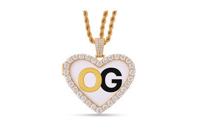 Custom Iced Out Luxury Heart Medallion Photo Pendant