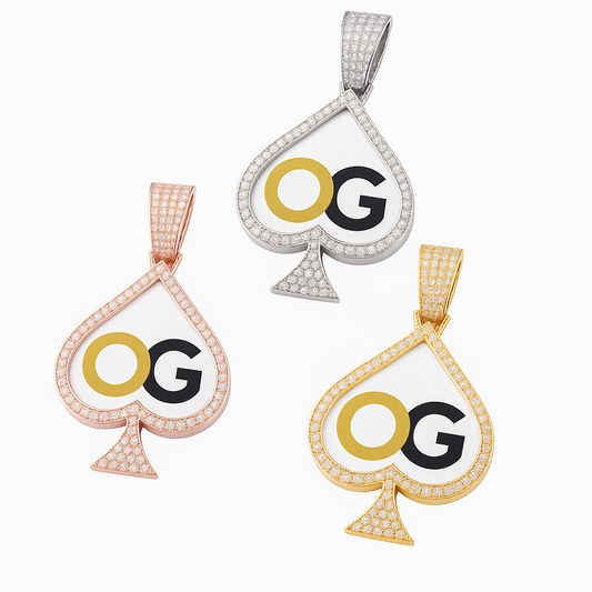 Custom Iced Out Spades Photo Pendant