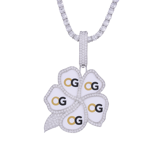 Custom Iced Out Flower Photo Pendant