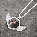 CUSTOM ANGEL WINGS PHOTO PENDANT + CHAIN