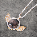 CUSTOM ANGEL WINGS PHOTO PENDANT + CHAIN