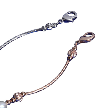 Metal Medley Pearl Charm Adjustable Bracelet // 5MM