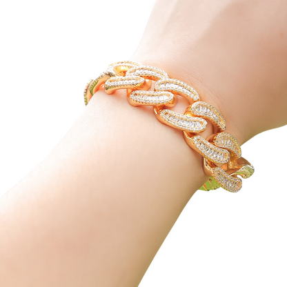 Iced Out Baguette Shine Cuban Link Bracelet