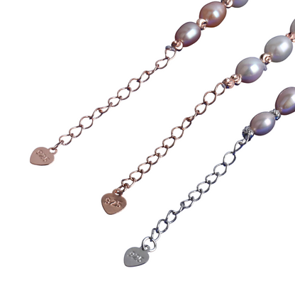 Soft Hues Sterling Silver Pearl Bracelet // 6MM