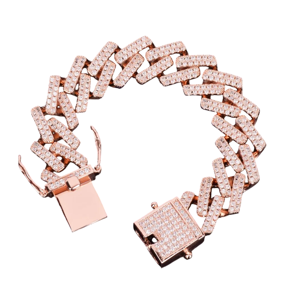 Iced Out Square Face Cuban Link Bracelet // 18MM