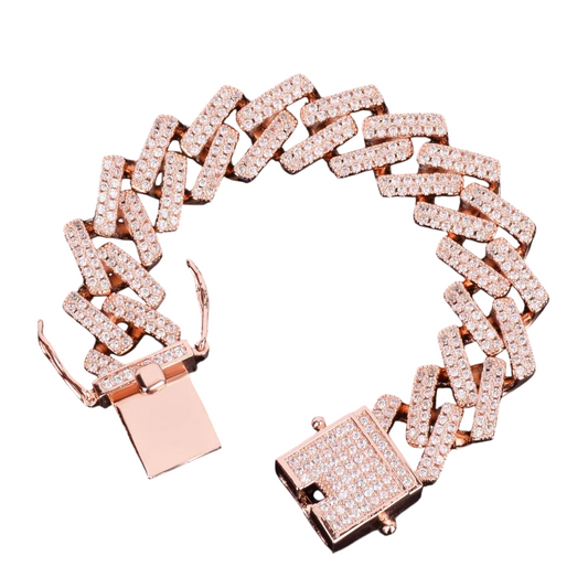 Iced Out Square Face Cuban Link Bracelet // 18MM