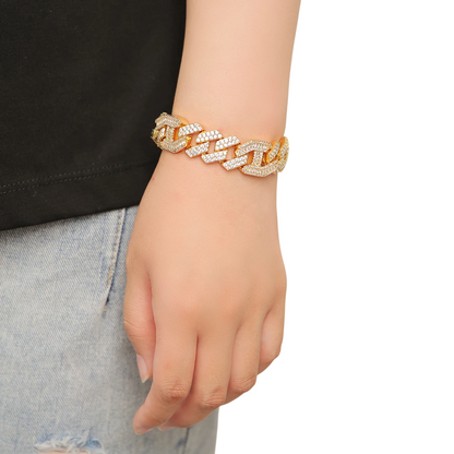 Iced Out Baguette Cuban Bracelet // 18MM