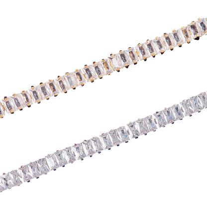Iced Out Hip Hop Baguette Tennis Bracelet // 5MM