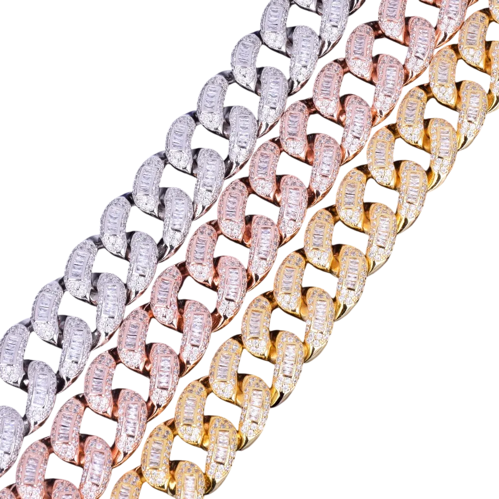 Iced Out Baguette Miami Cuban Link Bracelet // 22MM