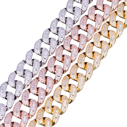 Iced Out Baguette Miami Cuban Link Bracelet // 22MM