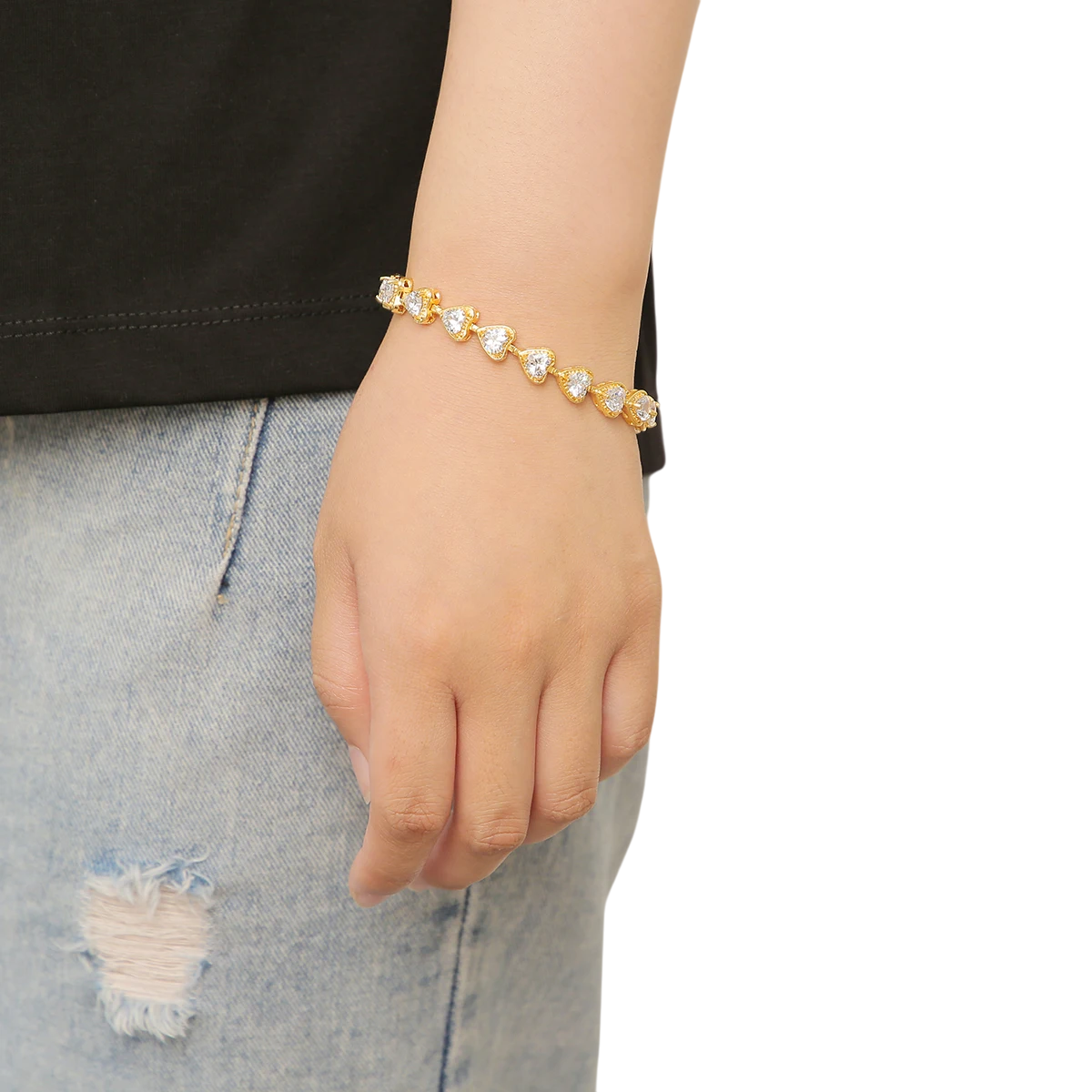 Iced Out Heart Tennis Bracelet // 6MM