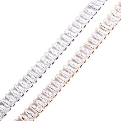 Iced Out Hip Hop Baguette Bracelet // 14MM