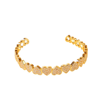Luxury Hearts Adjustable Cuff Bracelet