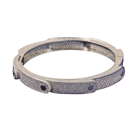 Iced Out Screw Motif Bracelet // 9mm