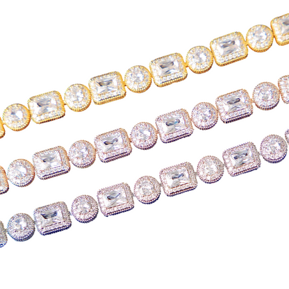 Iced Out Geometric Brilliance Tennis Bracelet