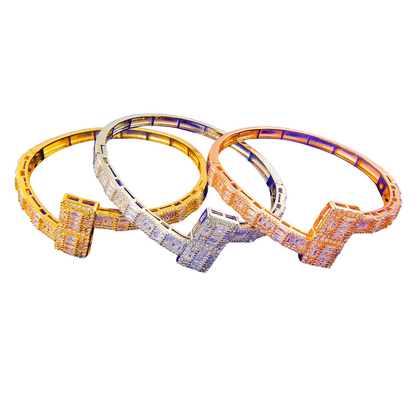Iced Out Geometric Baguette Bracelet // 6mm
