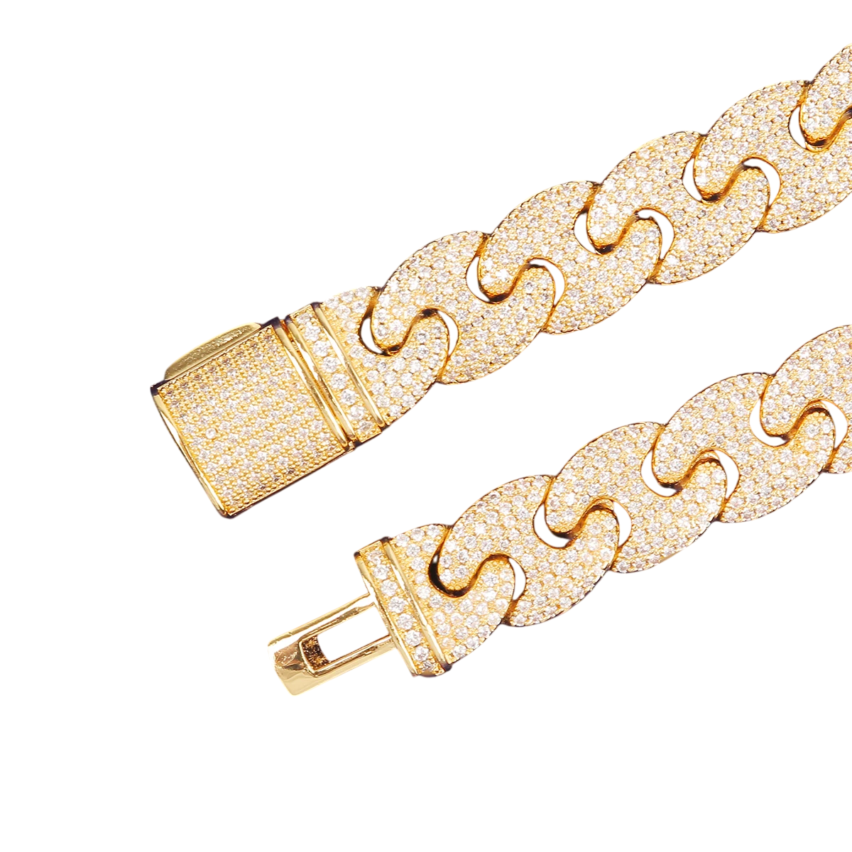 Iced Out Solid Back Cuban Link Bracelet // 12MM