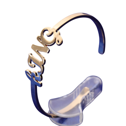 Custom Letter Stainless Steel Adjustable Cuff Bracelet