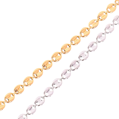 Glossy Coffee Bean Solid back Link Bracelet