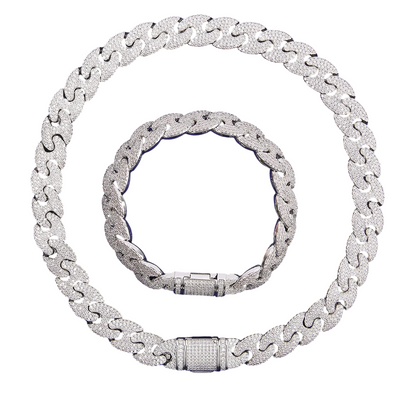 Iced Out Elegance Necklace & Bracelet Duo