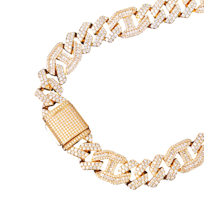 Iced Out Baguette Cuban Bracelet // 18MM