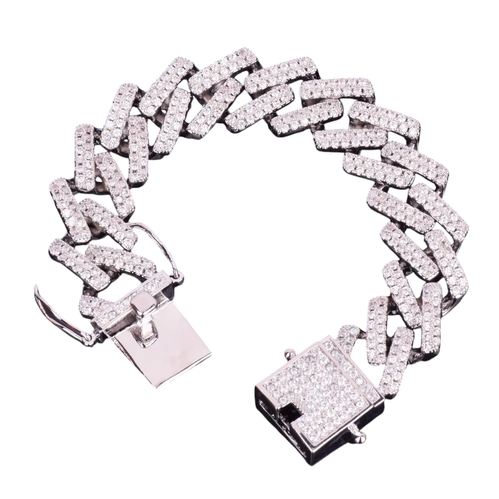 Iced Out Square Face Cuban Link Bracelet // 18MM