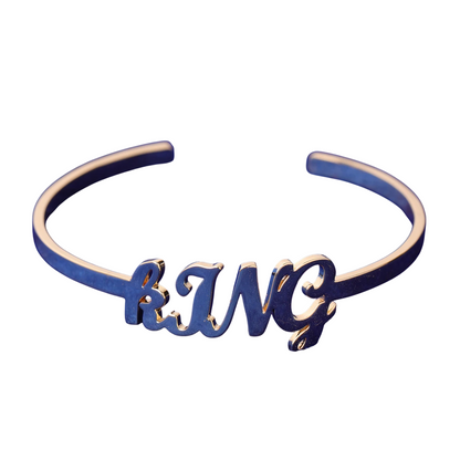 Custom Letter Stainless Steel Adjustable Cuff Bracelet