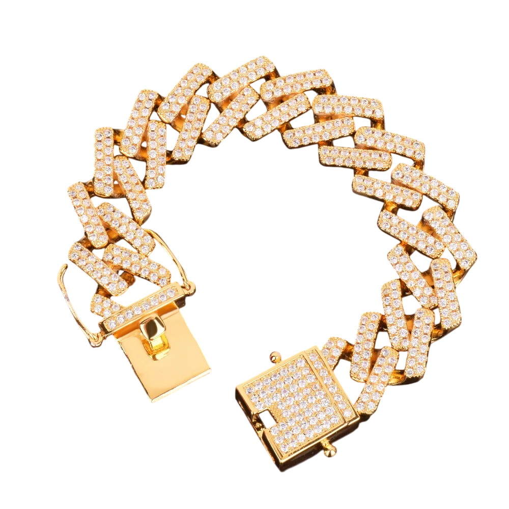 Iced Out Square Face Cuban Link Bracelet // 18MM