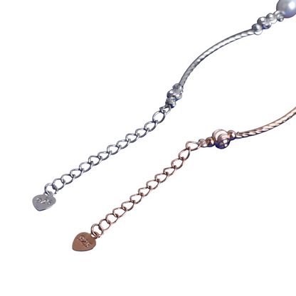 Metal Medley Pearl Charm Adjustable Bracelet // 5MM
