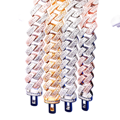 Iced Out Gold Authority Baguette Pave Set Cuban Bracelet